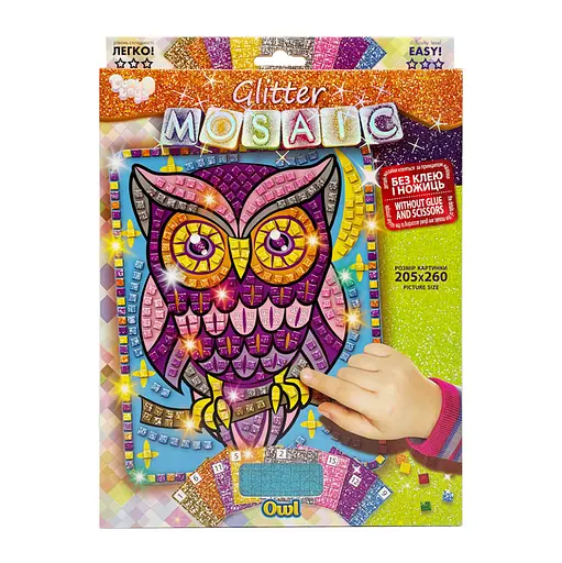 Креативное творчество "Блестящая мозаика: Owl" БМ-02-08, 20.6х26 см