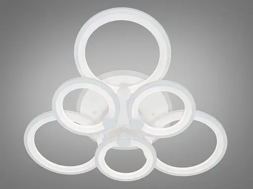 Стельова LED люстра з пультом, диммером та підсвічуванням, 140W, біла - фото 3