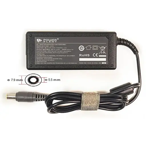 Блок живлення для ноутбуків PowerPlant IBM/LENOVO 220V, 20V 65W 3.25A (7.9*5.5)
