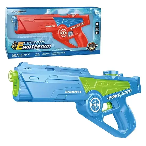 Водяний пістолет Electric Watergun на батарейках блакитний, 666088