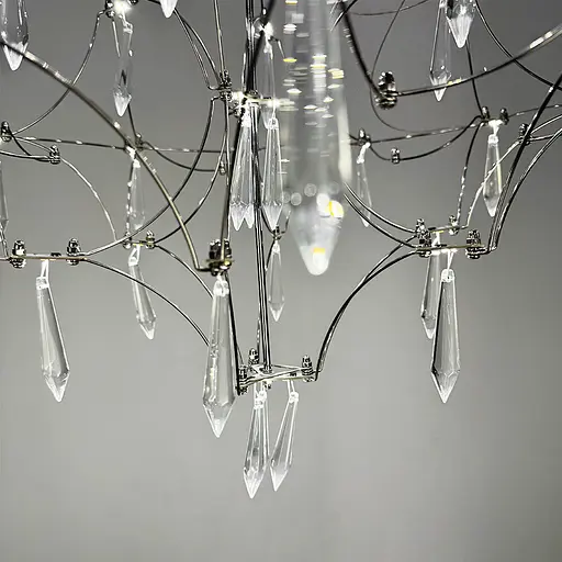 Невагома срібна Led люстра d60 см | Арт. MJ 156-600 CH | Line F - фото 4