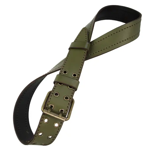 Ремень мужской кожаный хаки JK-4074 (120 см) с люверсами - фото 3