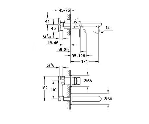 Смеситель для умывальника Grohe Bau Loop 20289000 Хром - фото 2