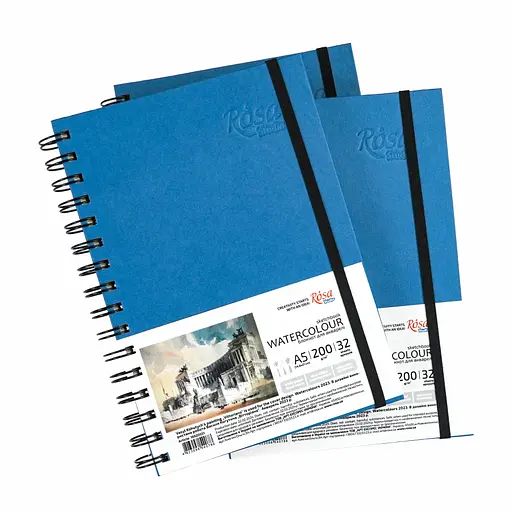 Блокнот для акварелі на спіралі Watercolor by Smiltanis А5 200г/м2 32 л папір білий Блакитний ROSA Studio - фото 4