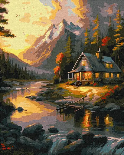 Набір для розпису по номерах. "Золотий захід сонця" 40х50см КНО6328