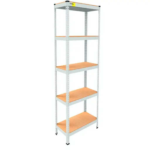 Металевий стелаж Emby Light Series (розмір 2100х600x300мм) 5 полиць ДСП до 100кг Білий - фото 3