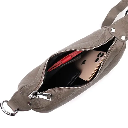 Кожаная сумка Vintage полукруглого формата с одной ручкой 23х12х9.5 см sum0029019 - фото 7