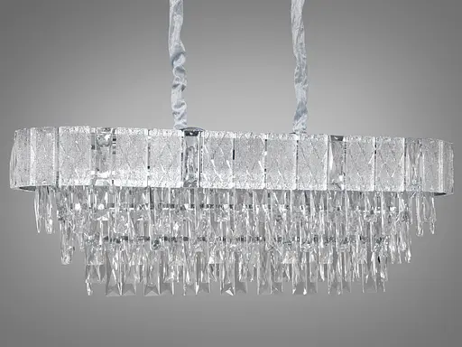 Ексклюзивна підвісна кришталева люстра овальної форми, 10 ламп, хром - фото 3