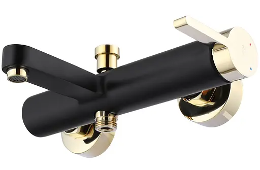 Смеситель для ванны Rea Polo настенный black/золото REA-B9979 Черный маовый - фото 3