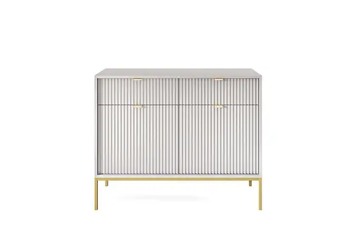 Комод Perfect Home Новая/Nova 2-дверный с 2 ящиками и золотыми ножками KSZ104 Серый (PFH-091220) - фото 3