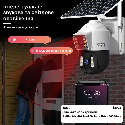 IP-камера уличная с аккумулятором XON 4G 10000mAh Solar 1080P SmartCam (HCBSM22VW 7461) Белая - фото 10