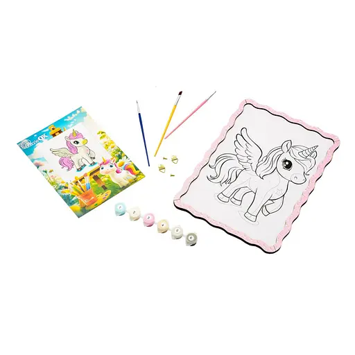 Картина по номерам "Единорог" PuzzleOK Puz-22943 формат А4 кисточка, краски, крепеж для стены - фото 1
