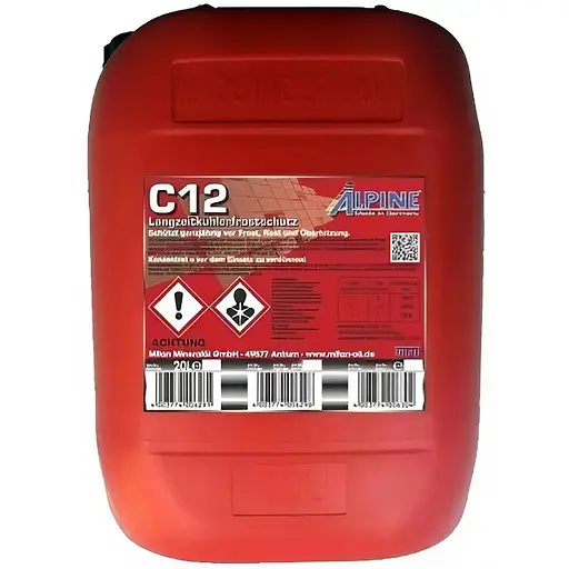 Антифриз Alpine C12 Langzeitkühlerfrostschutz ready-mix -36°C красный 20 л