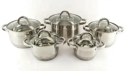 Набор кастрюль из нержавеющей стали Styleberg 2185 10 предметов для всех видов плит - фото 2