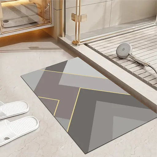 Инновационный Суперпоглощающий Диатомитовый Коврик для ванной Aquarius 40х60 см Кофе/Серый