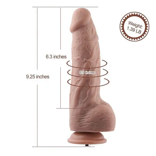 Гнучкий фалоімітатор для секс-машин Hismith 9.25″ Silicone Dildo, система KlicLok - фото 4