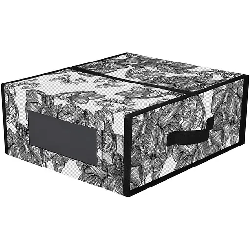Органайзер Idea Home Anthracite Flowers BS-S01 с крышкой 15x38.1x32.5 см (BS-S01 ткан. с/к Anthracite Flowers) - фото 1