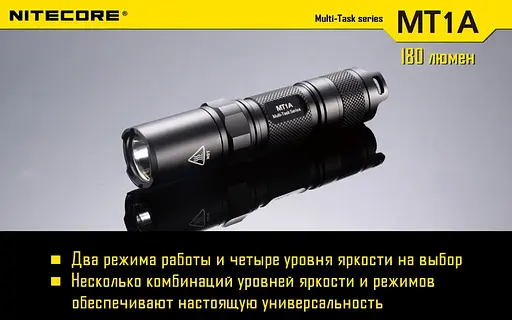 Кишеньковий ручний ліхтар Nitecore MT1A (Чорний) - фото 7