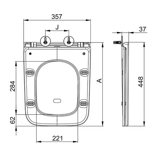 Сиденье для унитаза Mixxus Seat Cover Style-2001 445x360x30 мм, с микролифтом MI6731, Белый - фото 2