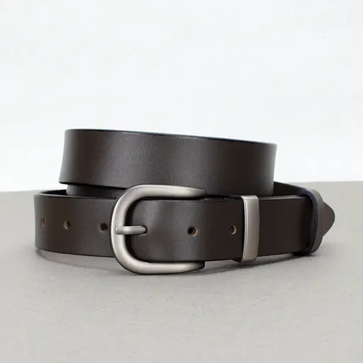 Ремень кожаный женский HC-3092 коричневый с серебристой пряжкой (130 см) - фото 1