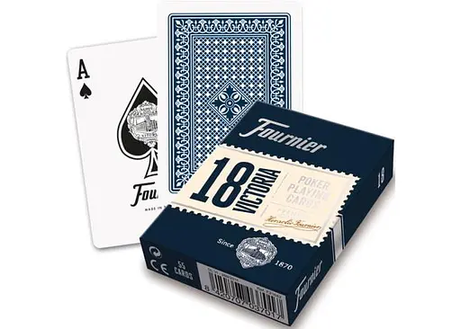 Карты игральные Fournier 18 Victoria Standard Index (red blue) (02389) - фото 4