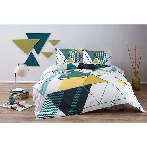 Комплект постільної білизни TAC Capel Petrol Полуторний Різнокольоровий 000229557