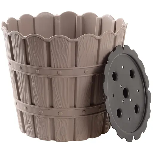 Горщик для квітів Violet House 1054 Bamboo Coffee з дренажем 1.2 л (1054 BAMBOO COFFEE 1.2 л.) - фото 2