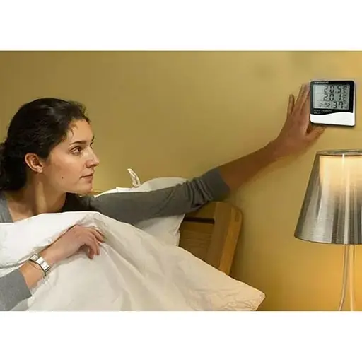 Електронний кімнатний термометр гігрометр з годинником KETOTEK НТС-1 (100098) - фото 5