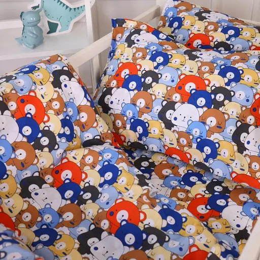 Наволочка MirSon Бязь Kids Time 20-0032 Colored bears 40х60 см (2200009638725) - фото 3