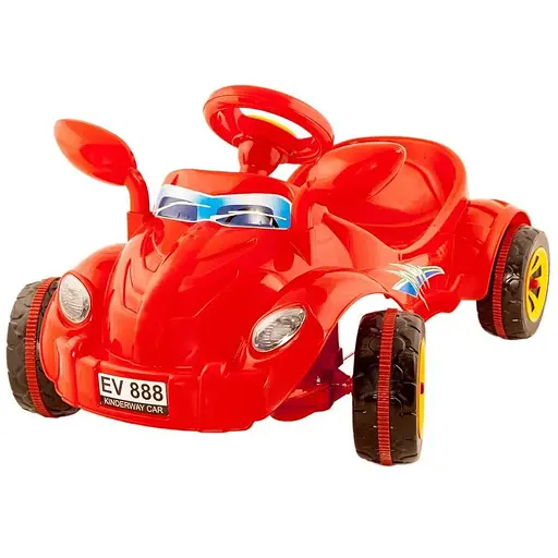 Машина-каталка педальная Молния красная