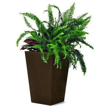 Горщик для рослин Keter Rattan Planter S 23.6 см коричневий (7290103659257)
