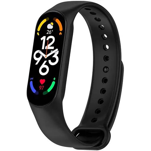 Силиконовый ремешок для Xiaomi Mi Band 7/6/5 Черный/Black