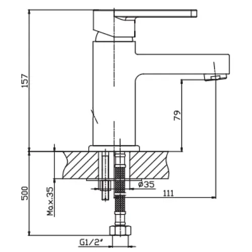 Змішувач для умивальника Haiba GUDINI 001 (HB0145) - фото 2