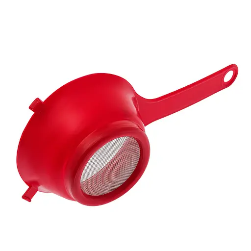 Сито дуршлаг с ручкой для процеживания и просеивания 18.5 см, Kitchette Красный 85108 - фото 8