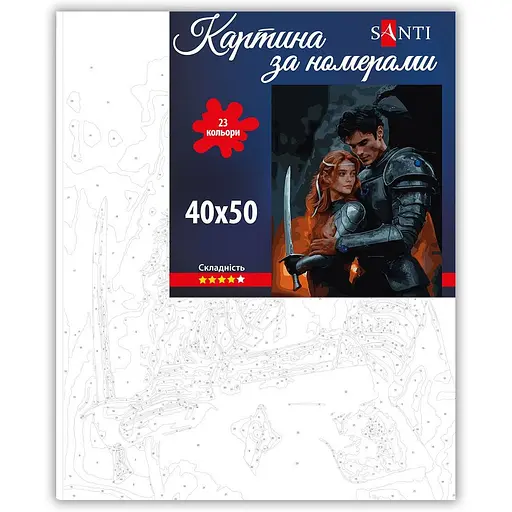 Картина по номерам Santi Шипы и розы. Фейра и Ризонт 40х50 см (955061) - фото 2