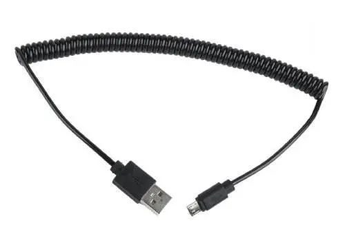 Кабель USB 2.0 AM – microUSB (5P), 1.8 м, черный, Cablexpert, спиральный (CC-mUSB2C-AMBM-6) - фото 1