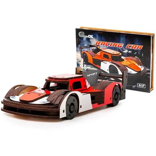 Деревянный 3D конструктор Racing Car PuzzleOk Puz-01037 146 деталей - фото 1