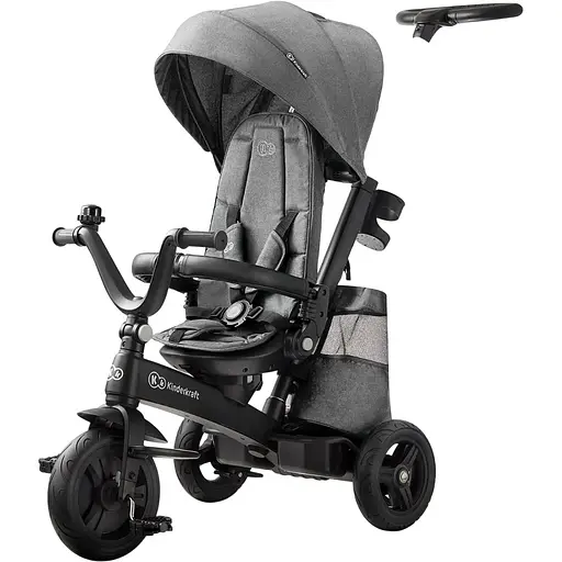 Триколісний велосипед Kinderkraft Easytwist Platinum Grey (KKRETWIGRY0000)