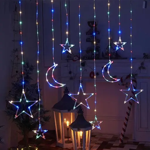 Штора звездная гирлянда LED Star curtain светодиодная RGB