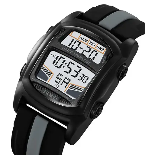 Годинник наручний чоловічий Skmei 2203 (Чорний з сірим) - фото 2