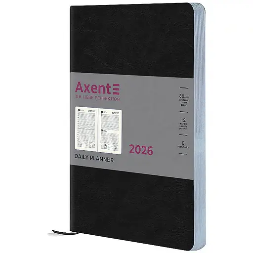 Дневник Axent Partner City Soft 2026 черный 145 х 210 мм (8821-26-01-A) - фото 2