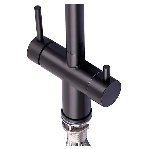 Змішувач для кухні на дві води з висувним виливом Zerix LUX-024 Black ZX5556 Чорний матовий - фото 6