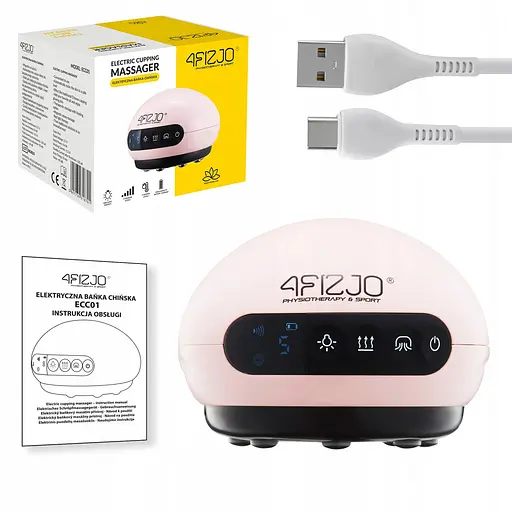 Массажная вакуумная банка 4FIZJO аккумуляторная с ИК прогревом 4FJ0518 Pink (P-5907739318701) - фото 15