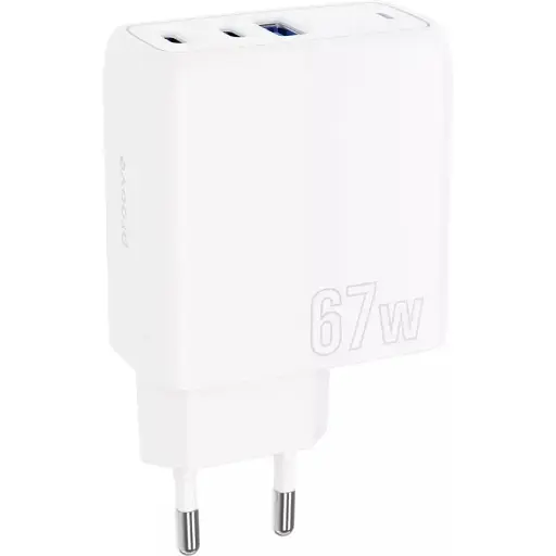 Зарядний пристрій Proove Shot GaN 67 W (2Type-C + USB) біле - фото 1