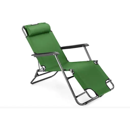 Шезлонг лежак Outtec раскладной зеленый - фото 2