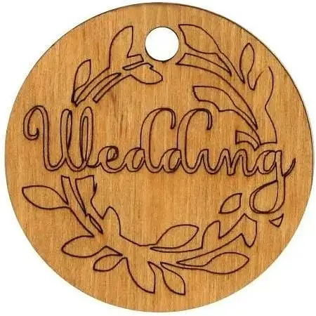 Міні-заготовка Rosa Talent тег Wedding фанера d4.5 см 10 шт