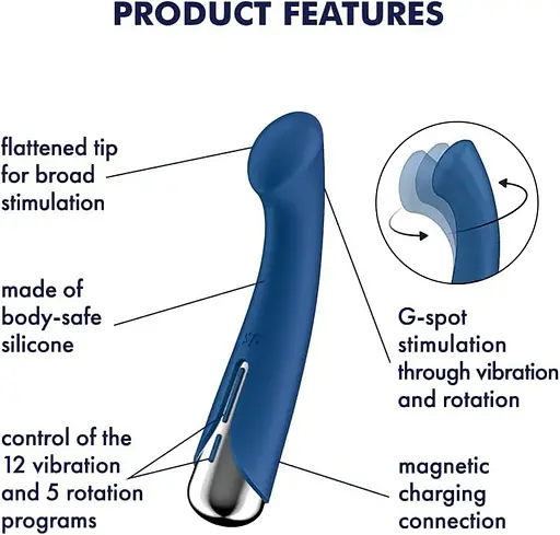 Вібратор Satisfyer Spinning G-Spot 1 16.5 см синій - фото 5