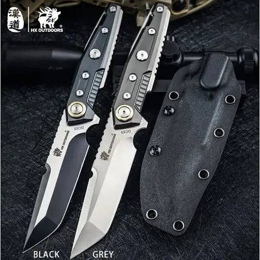 Нож туристический  HX Outdoors Heavy Armor Tactical Straight Knife Black (D-220A) - фото 5