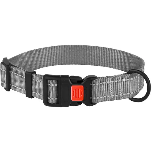 Нашийник для собак Barksi Active світловідбивний пластиковий фастекс 30-40х2 см сірий - фото 1