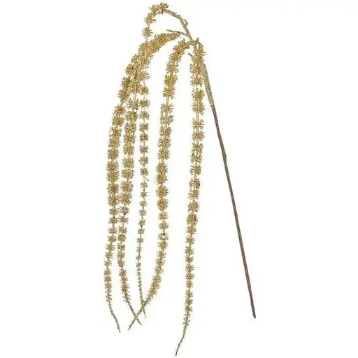Декоративная искусственная ветка с глитером Золотистый 83 см - фото 1